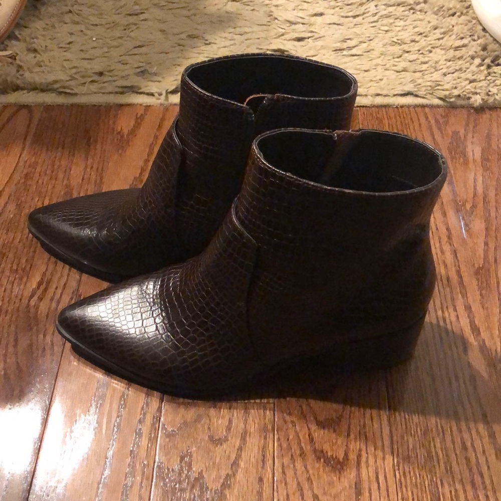 Snake-skin booties